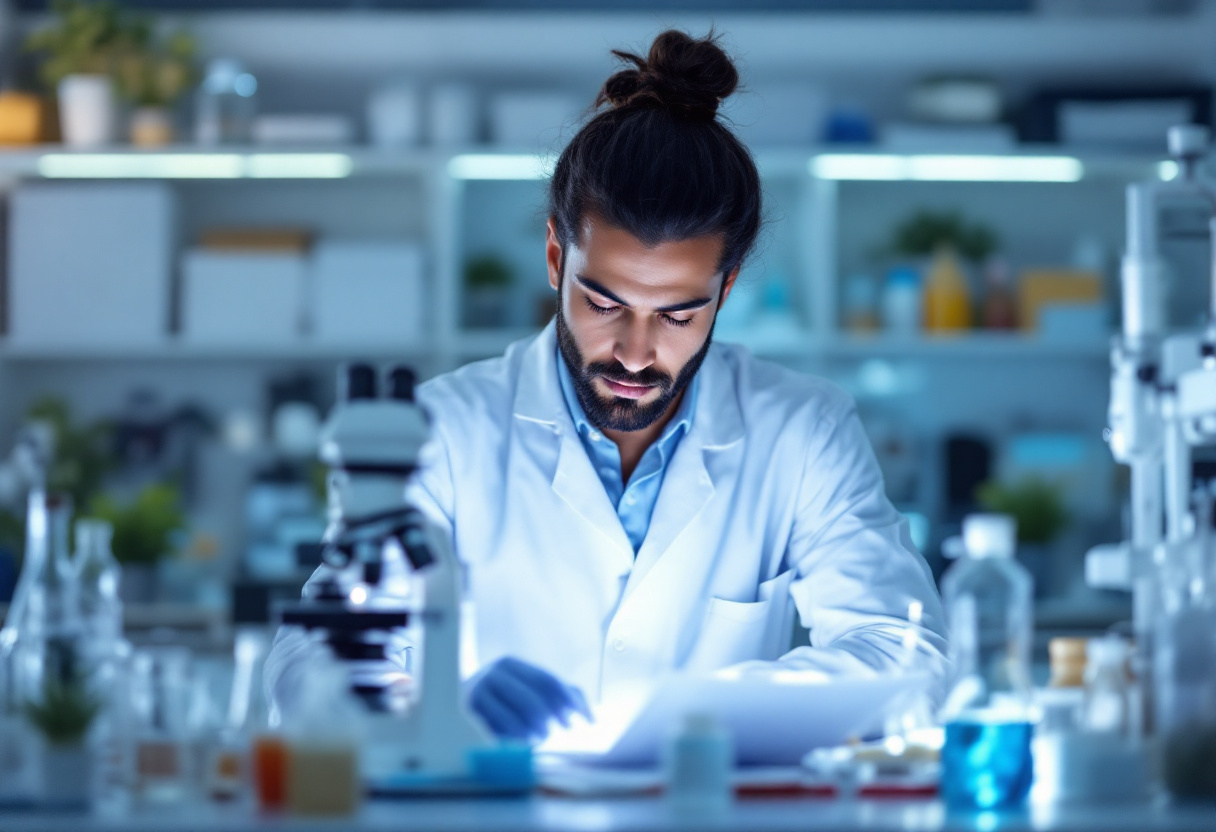 lab man bun thinking lab man bun thinking